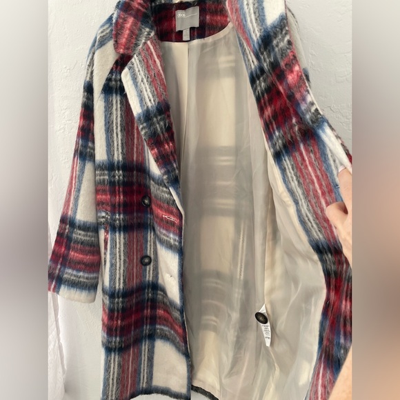 ASOS Red and Blue Plaid Trench Coat - Picture 13 of 16